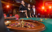 Group of young people playing roulette